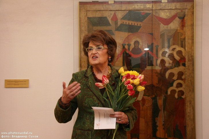 Алиса Аксенова на открытии обновленной экспозиции Древнерусская живопись