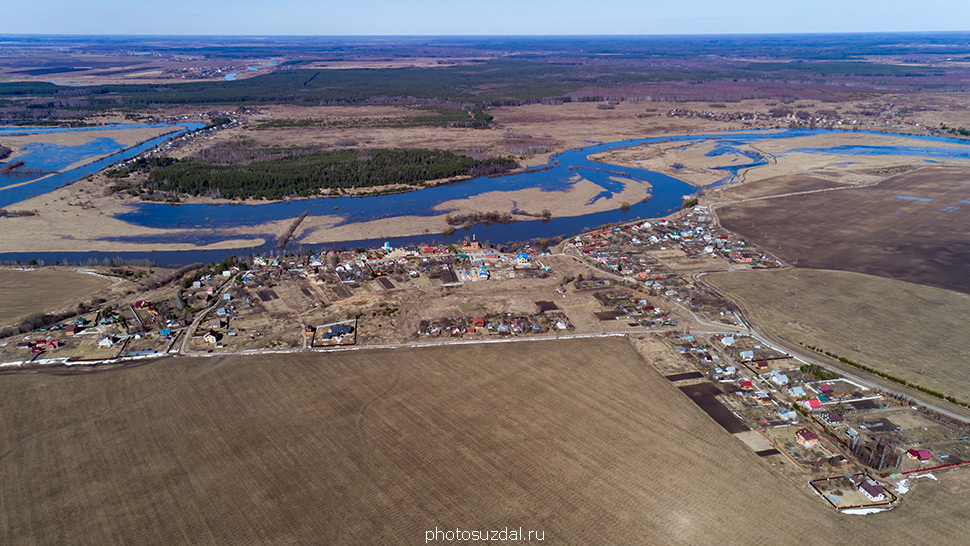 Село Заполицы Суздальского района с высоты птичьего полета